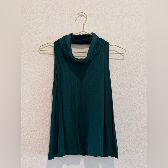 Free People green city lights cowl neck blouse tank top - Picture 2 of 6